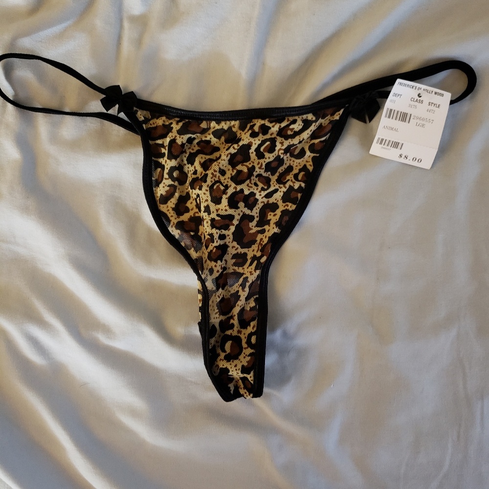 NWT Leopard Thong